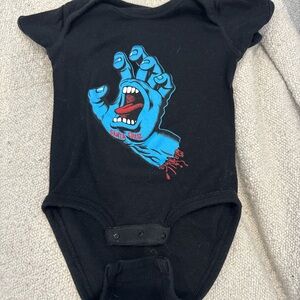 Santa Cruz Skateboards Black Bodysuit with Blue Graphic